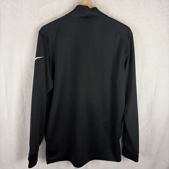 Nike Basketball Track Jacket Medium Black Full Zip Mock Neck Pockets Warm Up - Picture 6 of 8